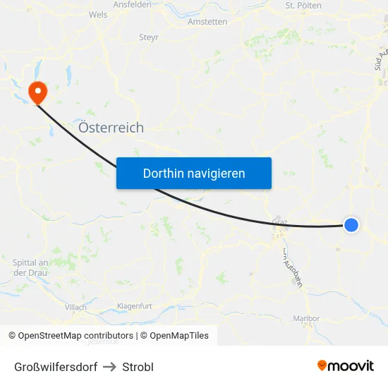 Großwilfersdorf to Strobl map