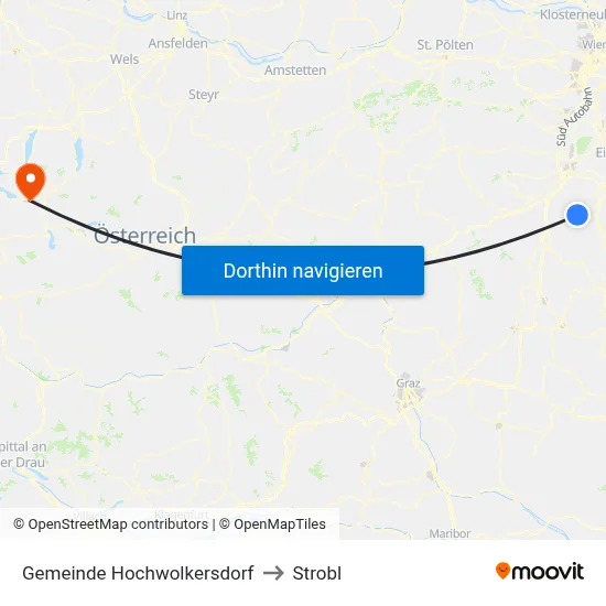 Gemeinde Hochwolkersdorf to Strobl map