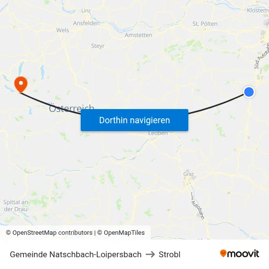 Gemeinde Natschbach-Loipersbach to Strobl map
