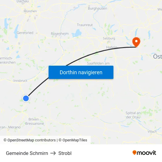Gemeinde Schmirn to Strobl map