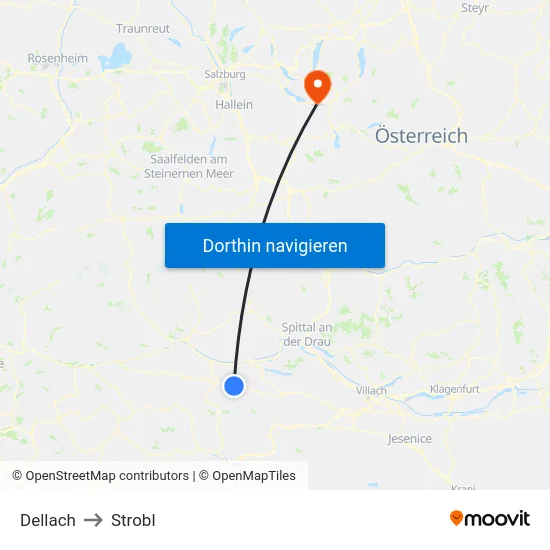 Dellach to Strobl map