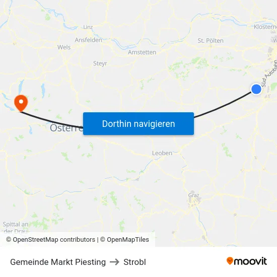 Gemeinde Markt Piesting to Strobl map