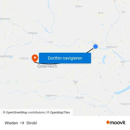 Wieden to Strobl map