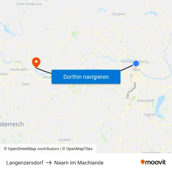 Langenzersdorf to Naarn Im Machlande map