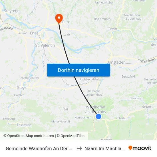 Gemeinde Waidhofen An Der Ybbs to Naarn Im Machlande map