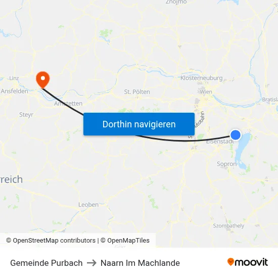 Gemeinde Purbach to Naarn Im Machlande map