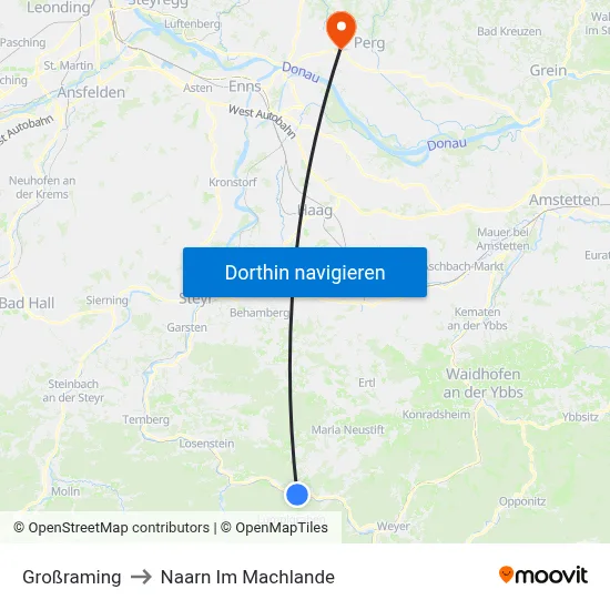 Großraming to Naarn Im Machlande map
