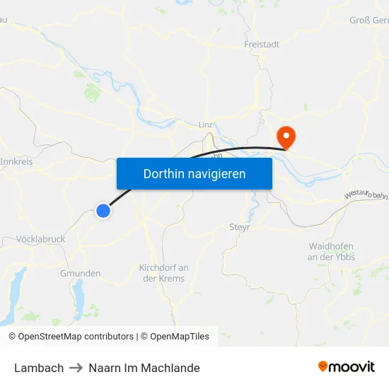 Lambach to Naarn Im Machlande map