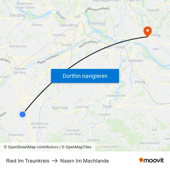 Ried Im Traunkreis to Naarn Im Machlande map