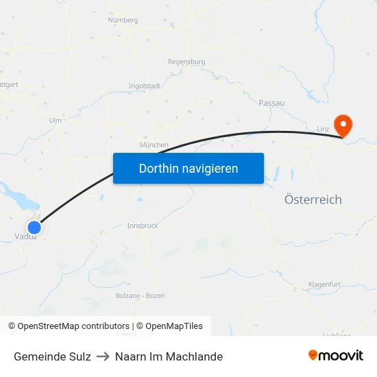 Gemeinde Sulz to Naarn Im Machlande map