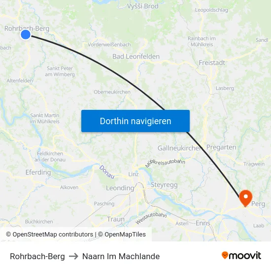 Rohrbach-Berg to Naarn Im Machlande map