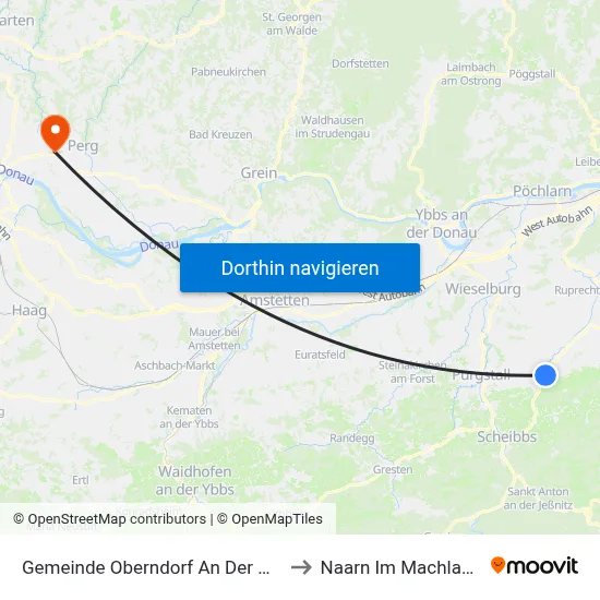 Gemeinde Oberndorf An Der Melk to Naarn Im Machlande map