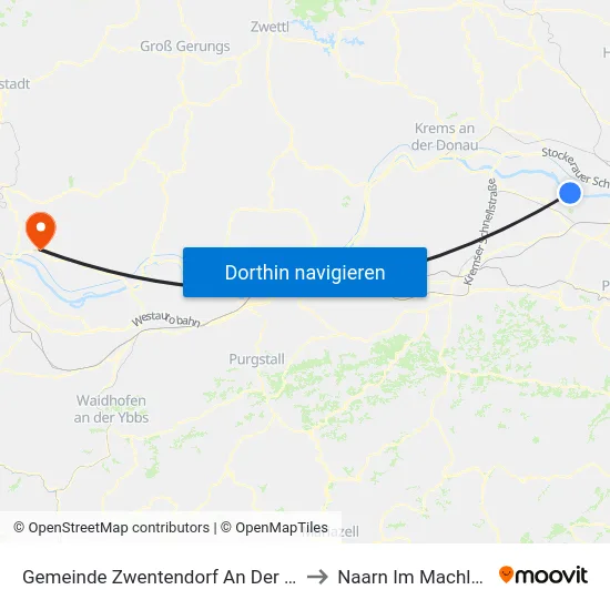 Gemeinde Zwentendorf An Der Donau to Naarn Im Machlande map