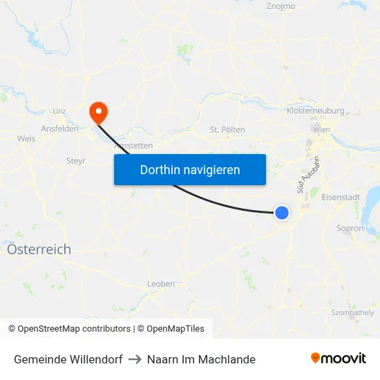 Gemeinde Willendorf to Naarn Im Machlande map