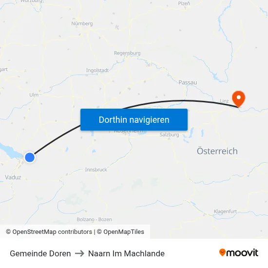 Gemeinde Doren to Naarn Im Machlande map