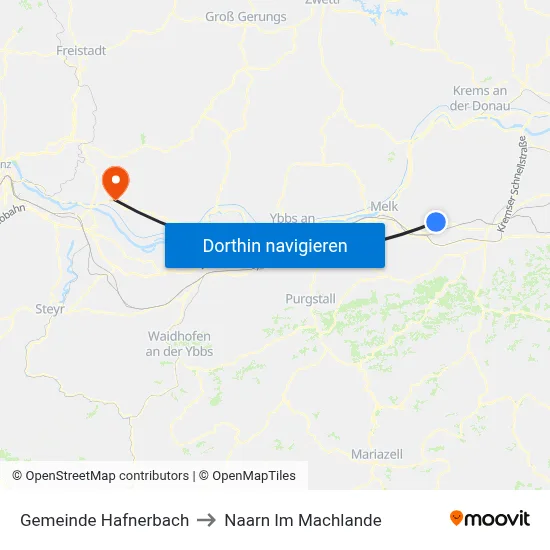 Gemeinde Hafnerbach to Naarn Im Machlande map