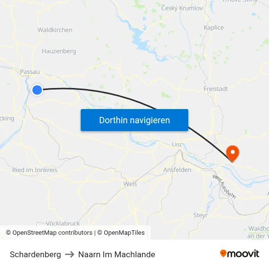 Schardenberg to Naarn Im Machlande map
