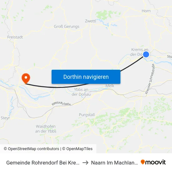 Gemeinde Rohrendorf Bei Krems to Naarn Im Machlande map