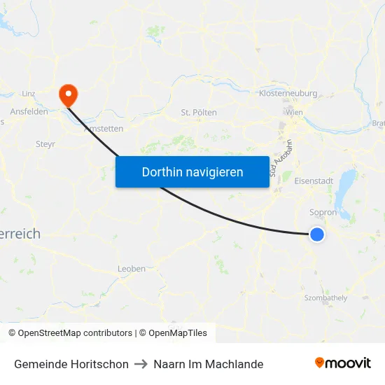 Gemeinde Horitschon to Naarn Im Machlande map