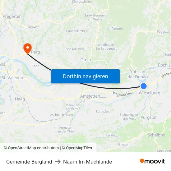 Gemeinde Bergland to Naarn Im Machlande map