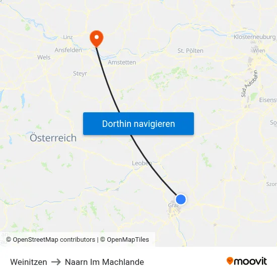 Weinitzen to Naarn Im Machlande map