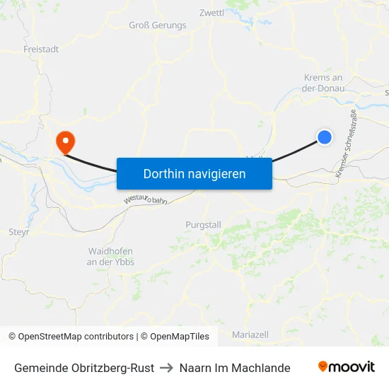 Gemeinde Obritzberg-Rust to Naarn Im Machlande map