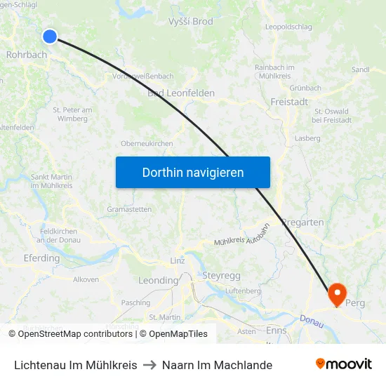 Lichtenau Im Mühlkreis to Naarn Im Machlande map