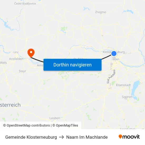 Gemeinde Klosterneuburg to Naarn Im Machlande map