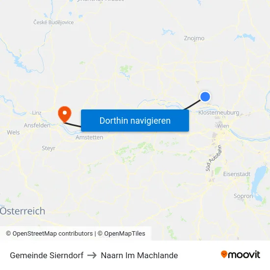 Gemeinde Sierndorf to Naarn Im Machlande map