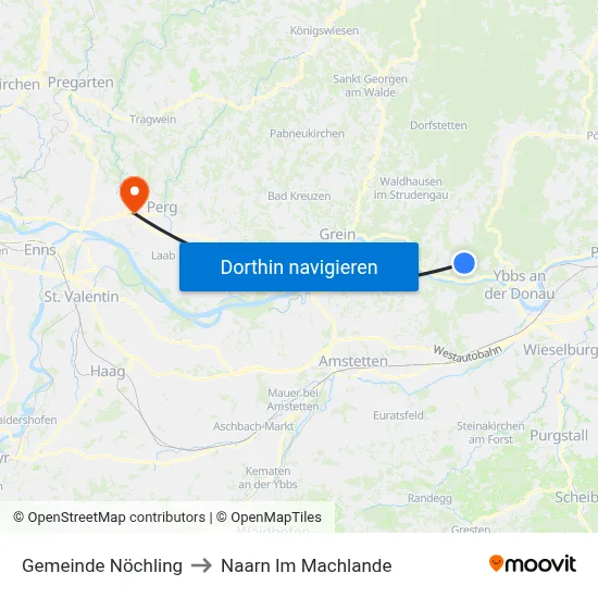 Gemeinde Nöchling to Naarn Im Machlande map