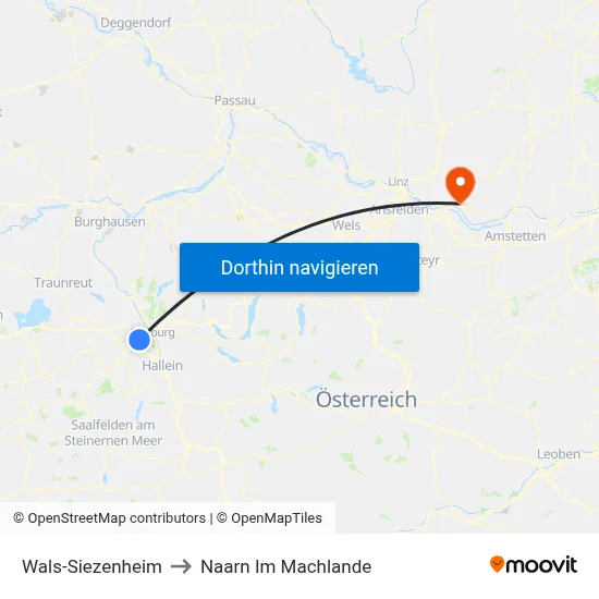 Wals-Siezenheim to Naarn Im Machlande map