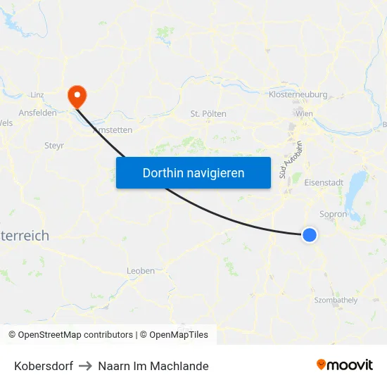 Kobersdorf to Naarn Im Machlande map