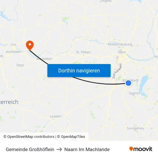 Gemeinde Großhöflein to Naarn Im Machlande map