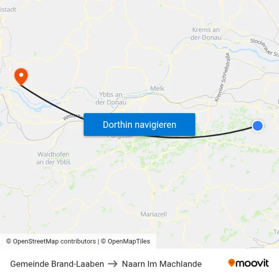 Gemeinde Brand-Laaben to Naarn Im Machlande map
