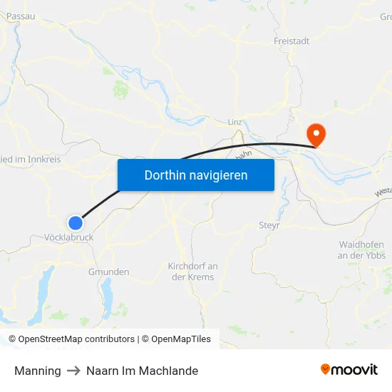 Manning to Naarn Im Machlande map