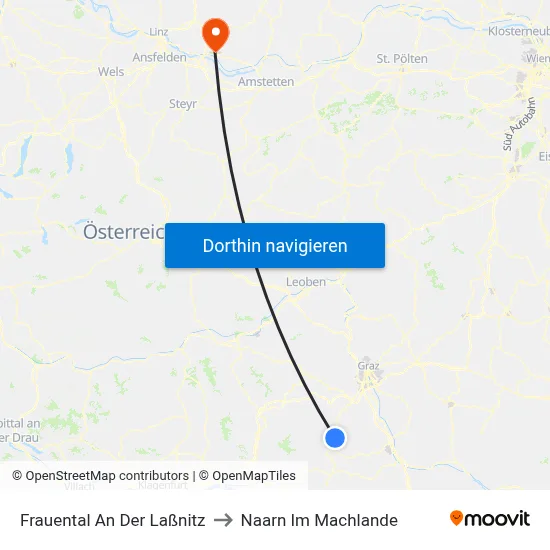 Frauental An Der Laßnitz to Naarn Im Machlande map
