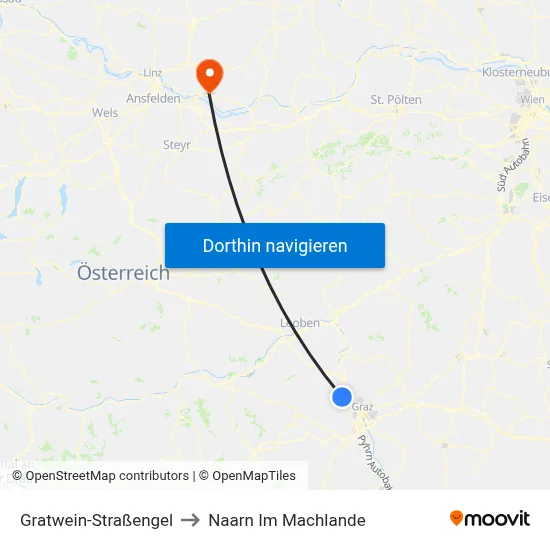 Gratwein-Straßengel to Naarn Im Machlande map