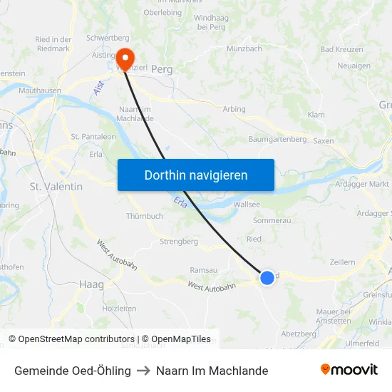Gemeinde Oed-Öhling to Naarn Im Machlande map