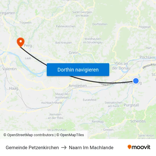 Gemeinde Petzenkirchen to Naarn Im Machlande map
