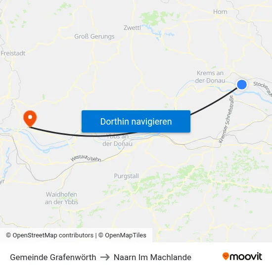 Gemeinde Grafenwörth to Naarn Im Machlande map