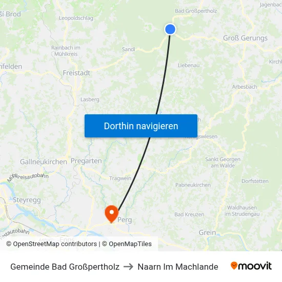 Gemeinde Bad Großpertholz to Naarn Im Machlande map
