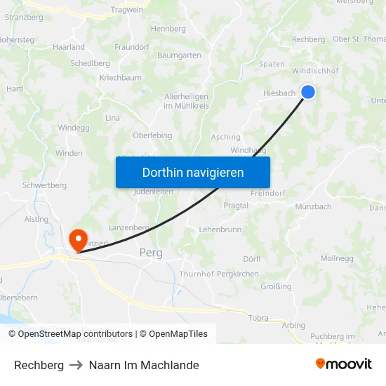 Rechberg to Naarn Im Machlande map