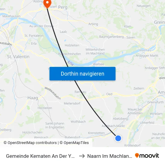 Gemeinde Kematen An Der Ybbs to Naarn Im Machlande map
