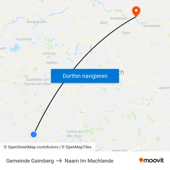 Gemeinde Gaimberg to Naarn Im Machlande map