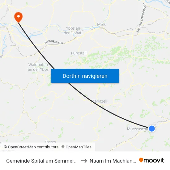 Gemeinde Spital am Semmering to Naarn Im Machlande map