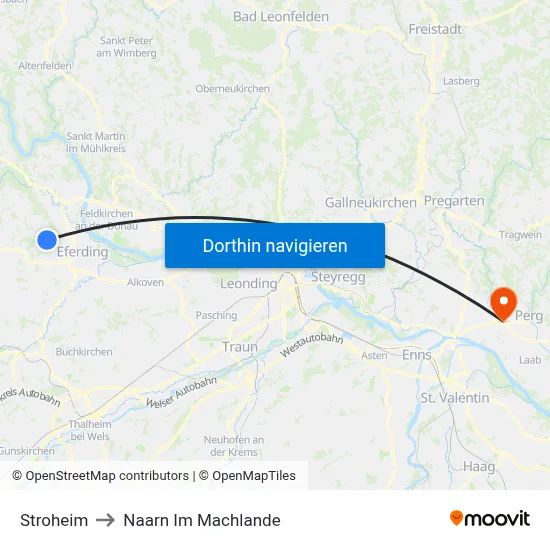 Stroheim to Naarn Im Machlande map
