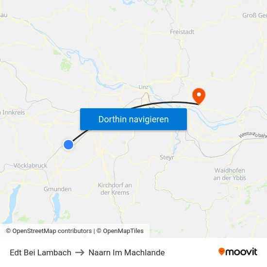 Edt Bei Lambach to Naarn Im Machlande map