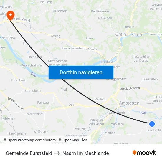 Gemeinde Euratsfeld to Naarn Im Machlande map