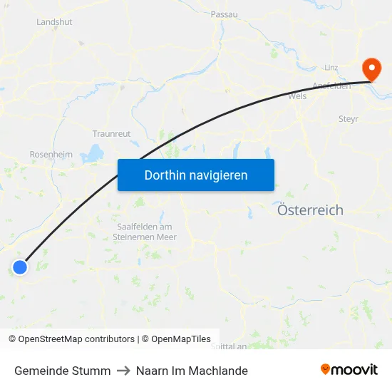 Gemeinde Stumm to Naarn Im Machlande map