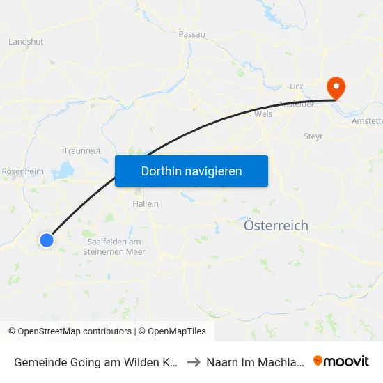 Gemeinde Going am Wilden Kaiser to Naarn Im Machlande map